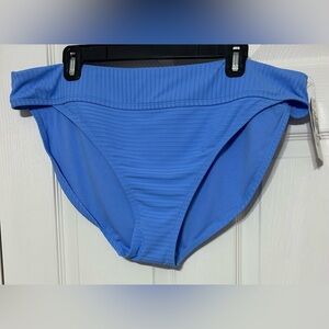 Time And Tru Women’s Blue Mid-Rise Bikini Bottoms Swim NWT Size 1X (16W-18W)